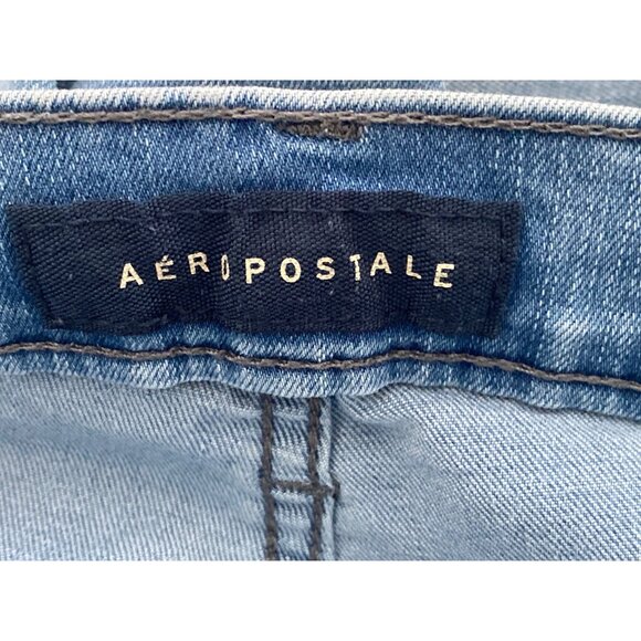 Aeropostale Blue Denim Jeans High Waisted Jegging 5 Pocket Women 00 Regular - Picture 16 of 16